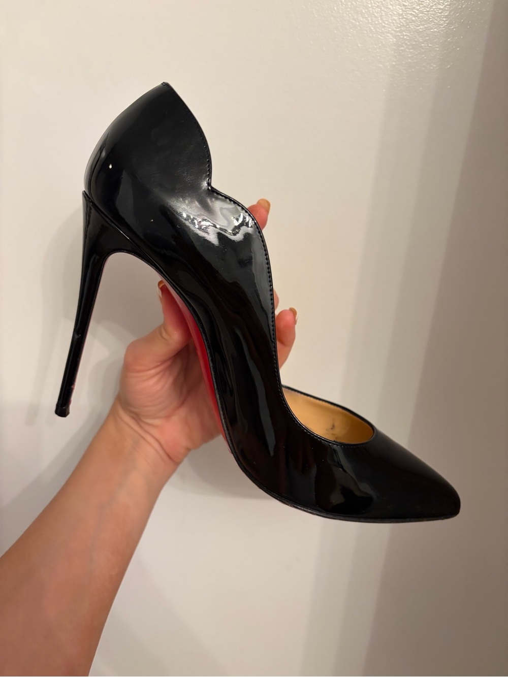 Christian Louboutin Black Patent Stiletto with Red Sole